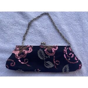 Vintage-Inspired Embroidered Sequin‎ Clutch Elegant Evening Bag